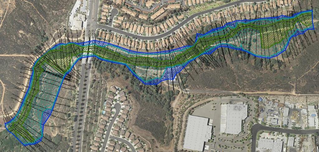 Agua Hedionda Creek Restoration Project Floodplain Inundation Map Detailed HEC-RAS study Surveyed cross-sections 50 feet apart on average