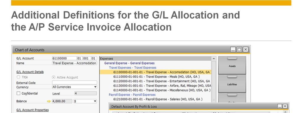 When posting an allocation from a company (for example the head office NY), the system will use the Account Classification and Account Type attached to the allocation account (for example: travel