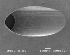 thro 1mm steel 50 µm dia thro 0.
