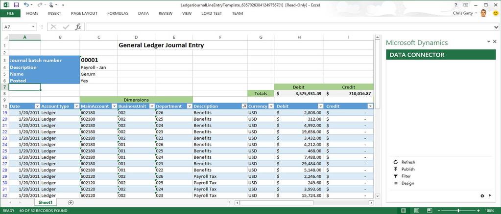 Excel add-in enables passing header context to detail records Allows the creation of header records in addition to line records.