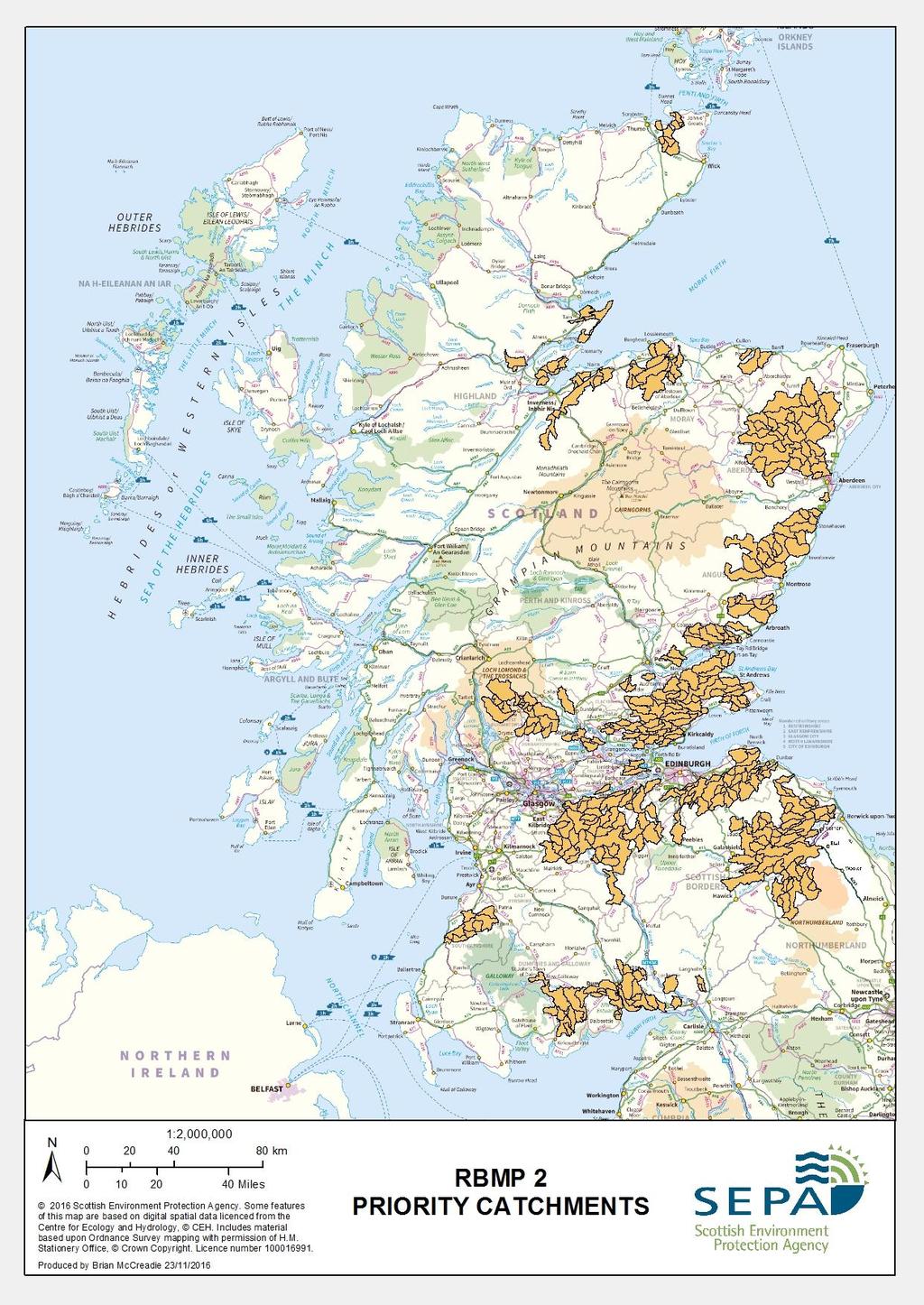 Map 2: RBMP 2 Priority Catchments Who is doing what? SEPA will be responsible for planning and undertaking the inspection programme for each priority catchment.