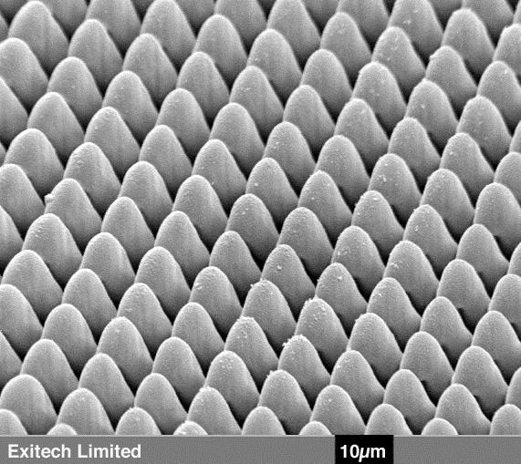 imaging techniques (14, 15). (a) Blazed grating (b) Moth s eye AR surface (c) Cylindrical microlens array (d) Fresnel microlenses Figure 7.