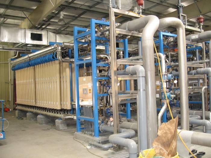 Tertiary Treatment The lower half of the Wochholz Facility contains the secondary equalization basins, MF/UV treatment equipment, filter press, and storage reservoir.