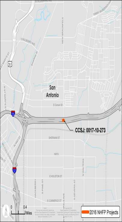 NHFP Project: San Antonio, I-35 Bridge and Approaches Bridge has been repeatedly hit by overheight vehicles due to 14 6 clearance. I-35 is the most utilized trade corridor in the state and nation.