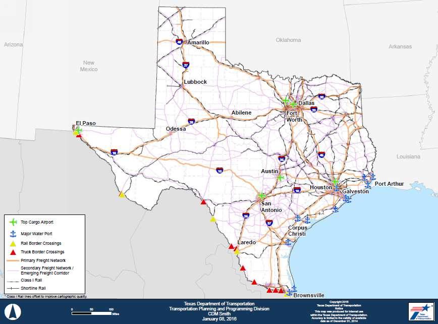 Key Policy Recommendation: Texas Freight Network The Texas Freight Network provides a strategic framework for statewide transportation investment