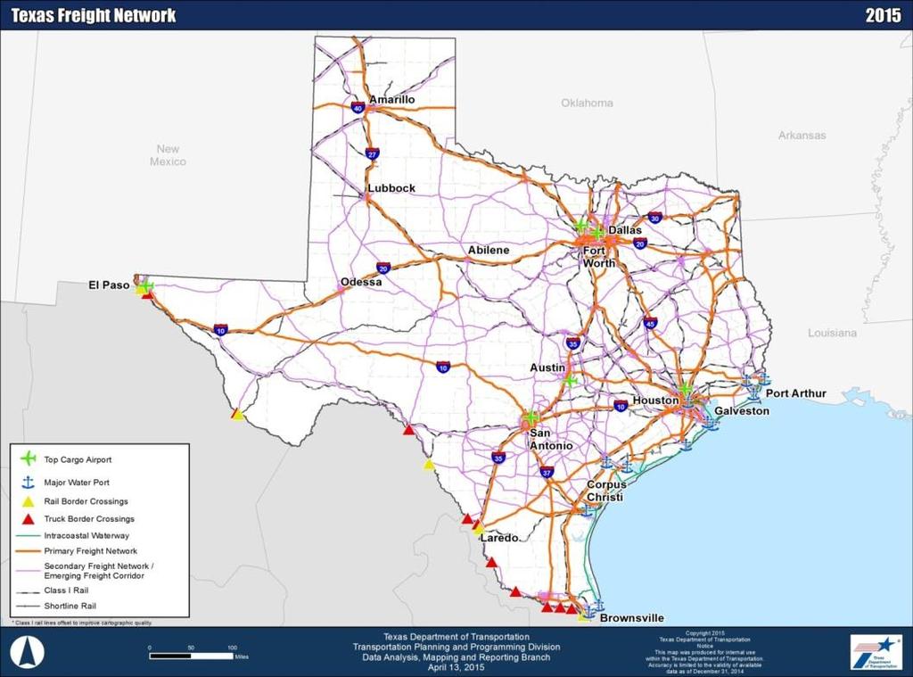 Key Policy Recommendation: Adopt the Texas Freight Network Invest in corridors that provide the greatest gains Link modal networks and key freight nodes Design