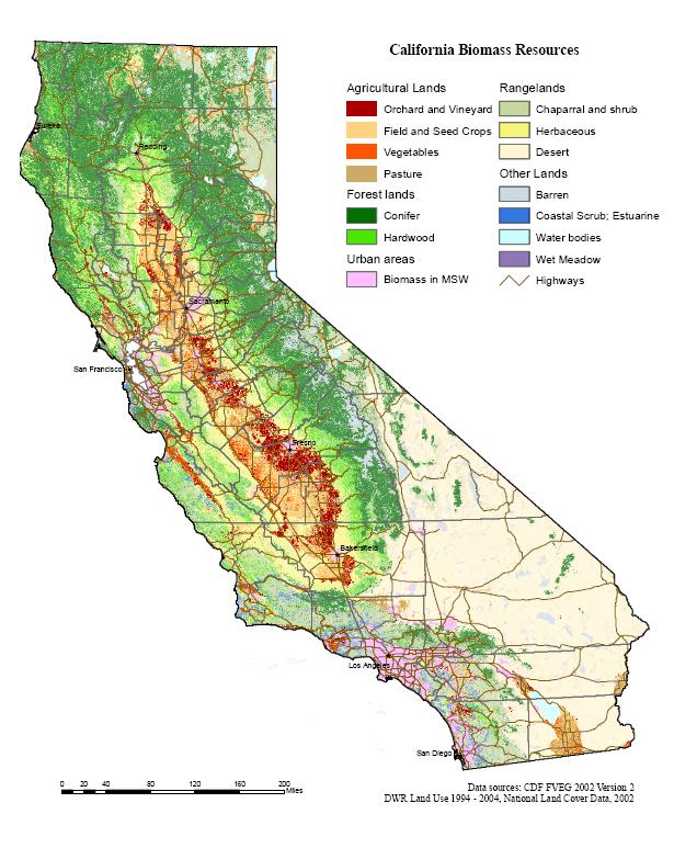 California Biomass Resources Are Diverse Agriculture Forestry Potential Feedstock Gross Biomass Urban Total + 137 BCF/year landfill and digester gas 0 20 40 60 80 100 Biomass (Million BDT/year)
