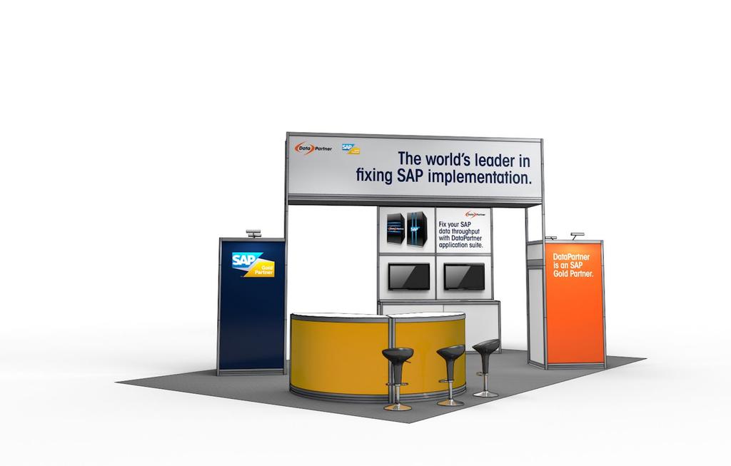 Exhibit Design Custom Booth Design Don ts Positive examples The relationship and hierarchy between the partner and SAP is important to maintain in a larger space.