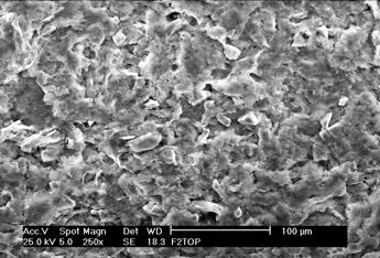 Figure 9a shows the micrograph of bottom surface of uncoated specimen. It is very obvious that the particulate is "spoiled" or fractured.
