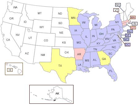 States regulated by EPA under the Clean Air