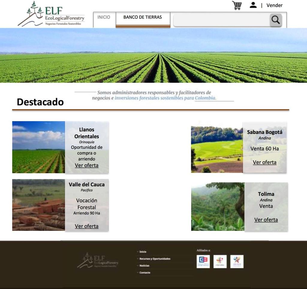 Our core business: LAND BANK Virtual market for properties with or without a vocation towards forestry This is a virtual market to help people offer and find rural properties,