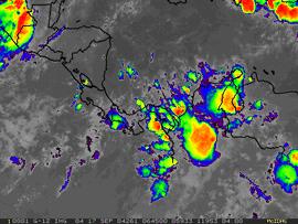 GEOSS IN THE AMERICAS Panama City Floods of 17-18 September 2004 GOES IR imagery The USA and Canada have joint interests in encouraging the development of GEO activities throughout the Americas as a