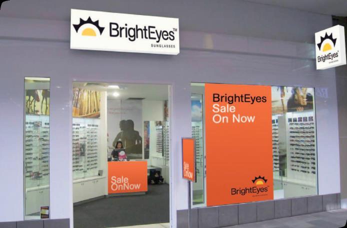 Store Designs BrightEyes sunglass store designs include both store and kiosk formats.