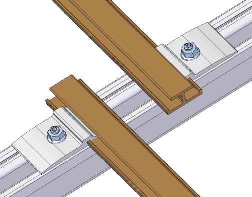 Fit an edge stop at the end of a module row at each insertion rail with a metal screw in the screw channel.