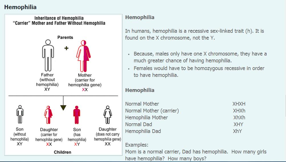 Hemophilia Causes the blood not to clot.