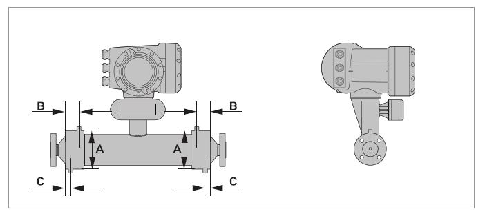 VersaFlow Coriolis 1000 Mass Flow Sensor 14 Heating Jacket Version Dimensions mm (inches) 10 15 25 40 50 80 Heating connection size 12mm (ERMETO) (½" (NPTF)) 25mm (ERMETO) (1" (NPTF)) A 115 ±1 142 ±1