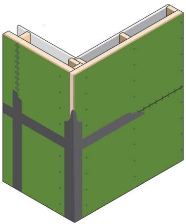 1/2 inch gypsum wallboard Additional stud may be required to fasten ZIP System R12 Sheathing panels at inside corners.