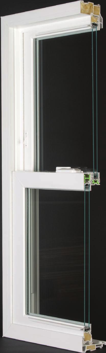 security. Dual Tilt In Sashes: Both sashes tilt in for easy cleaning Interlocking Meeting Rail: Integral interlock provides additional security.