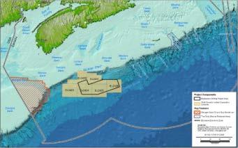 - 7 - Unrestricted 2015. The Project Area is located approximately 250 km offshore Nova Scotia in water depths between 2000 m and 3000 m.