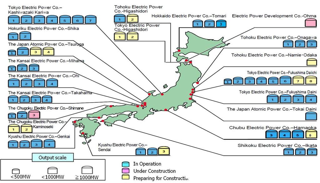 Nuclear Power Plants (NPPs) in Japan Currently 54 units (30