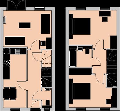 2 Bed 4 Person House 79m2 over two floors Meets the NDSS, Part M Category 2 Accessible & Adaptable Dwellings & Lifetime Homes Larger
