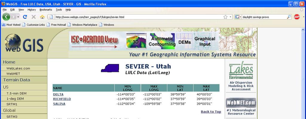 This site also has the files in standard USGS format, but
