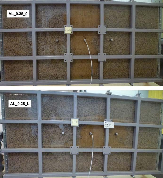 Figure 4 5. Photos showing the wetting pattern at time for termination. Upper: AL_0.