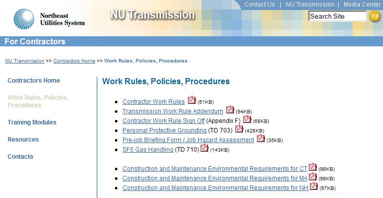 NU Contractor Work Rules AND Work Rule Addendums