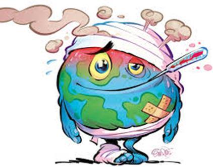 2. Global Warming: Climate changes like global warming is the result of human practices like emission of Greenhouse gases.
