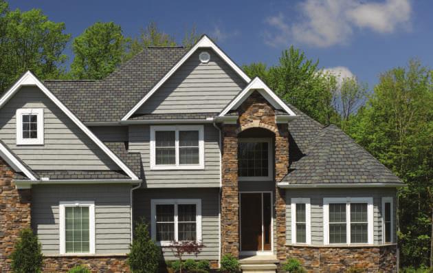 COLOR AVAILABILITY Black Granite** Roof - Highland Slate, shown in Fieldstone Siding - Cedar Impressions Double 7" Perfection Shingles, shown in Seagrass HIGHLAND SLATE Fieldstone** Single layer