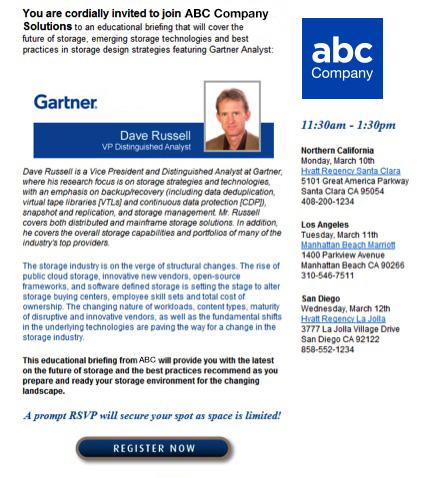 Use in analyst speaking engagements When an analyst is attending a speaking engagement, you may use the Gartner logo to promote the event.