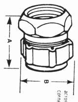 Shoulders on body of " size are hex-shaped to provide positive holding for standard installation tools Malleable iron