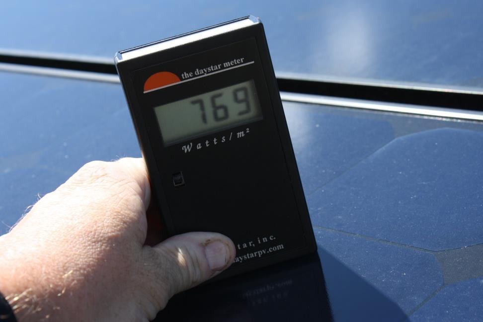 Measuring Solar Irradiance Solar irradiance meters can give site-specific information at a given time (useful for
