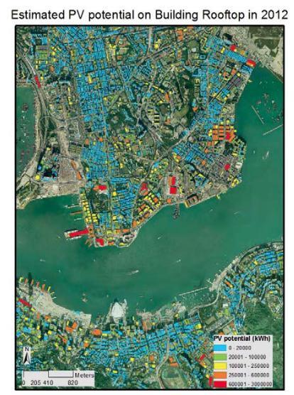 Analysis funded by Central Policy Unit suggests considerable scope for PV in Hong Kong Solar PV potential estimated using LiDAR and satellite imaging to identify suitable non-shaded rooftops and