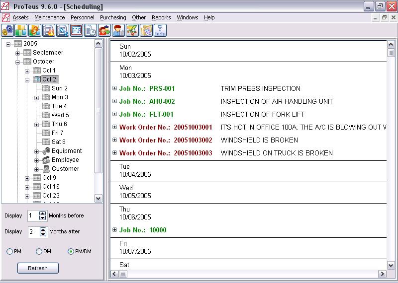 View Week The Scheduler Module also allows the user to view work orders by week, day and job number.