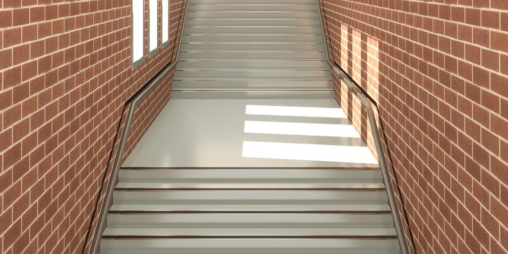 Stair Tread + Nosing Products Nystrom offers a complete line of metal stair treads and nosings for commercial buildings.