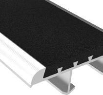 Full Abrasive The redesigned Full Abrasive Stair Tread and Nosing is made from an extruded aluminum base with abrasive material locked into the channel.