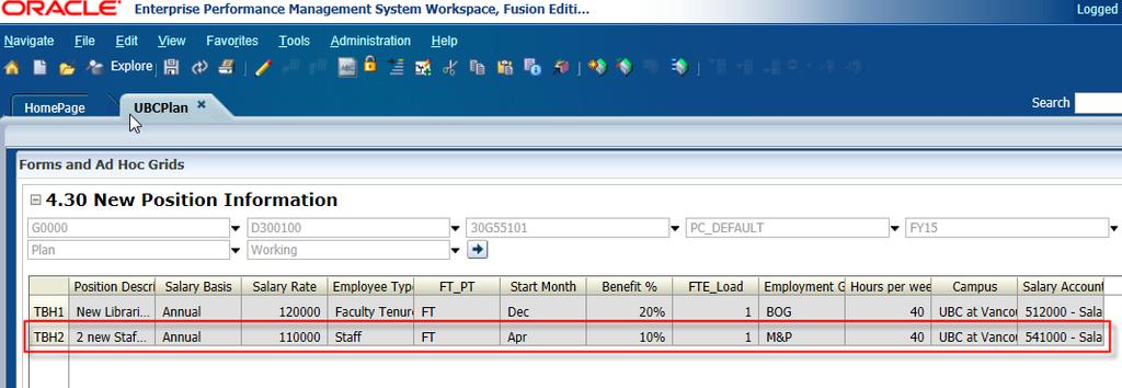 Now on form 4.50, the employee also shows up as TBH2: Position Management and Employee Data in form 4.50 Information in Workforce form 4.50 generally comes from these sources: 1.