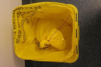 Step 4 When the bin is 2/3 full close the inner bag using the swan neck closure method with a plastic tie.