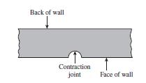 CONSTRUCTION JOINTS Contraction joints are vertical joints (grooves) placed in the face of a wall (from the top of the base slab to the