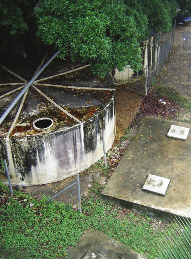 For storage tanks at or below ground level, septic tanks are at least 5m away Problems Drain fields from septic tanks pass too close to storage tank, with the possibility of microbial contaminants