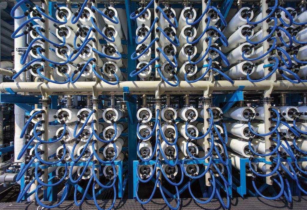 This reverse osmosis building contains more than 2,000 pressure vessels housing more than 16,000 reverse osmosis membranes.