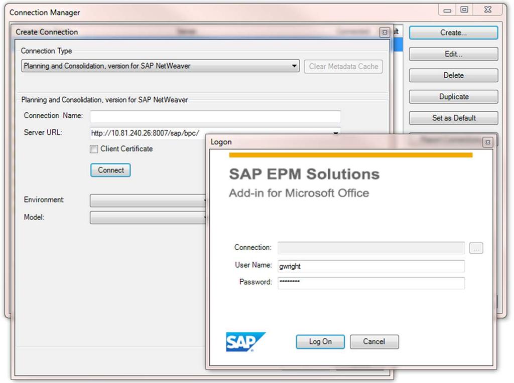 SAP BPC Self Service: EPM Add-In for