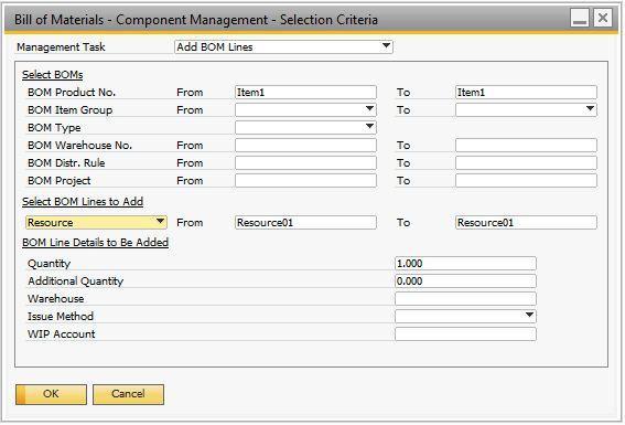 7. The Selected checkbx is selected fr each BOM in which the system is abut t change the cmpnent. If yu d nt want t change the cmpnent in a BOM, deselect this checkbx.