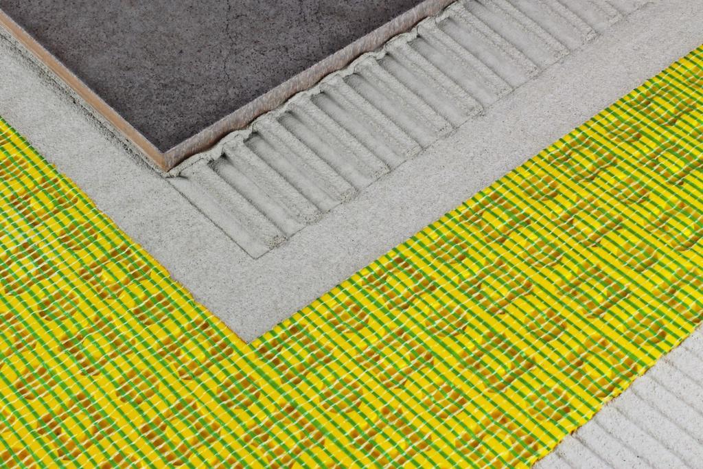 1 Triton DCI Decoupling Mat Advanced Decoupling Mat with Superior Performance Lightweight waterproof underlayment Mortar Lock Mesh system for one pass mortar application, provides enhanced adhesion