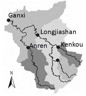 Wulipai Figure 1. Distribution of Gauging stations across Mishui River basin 2.