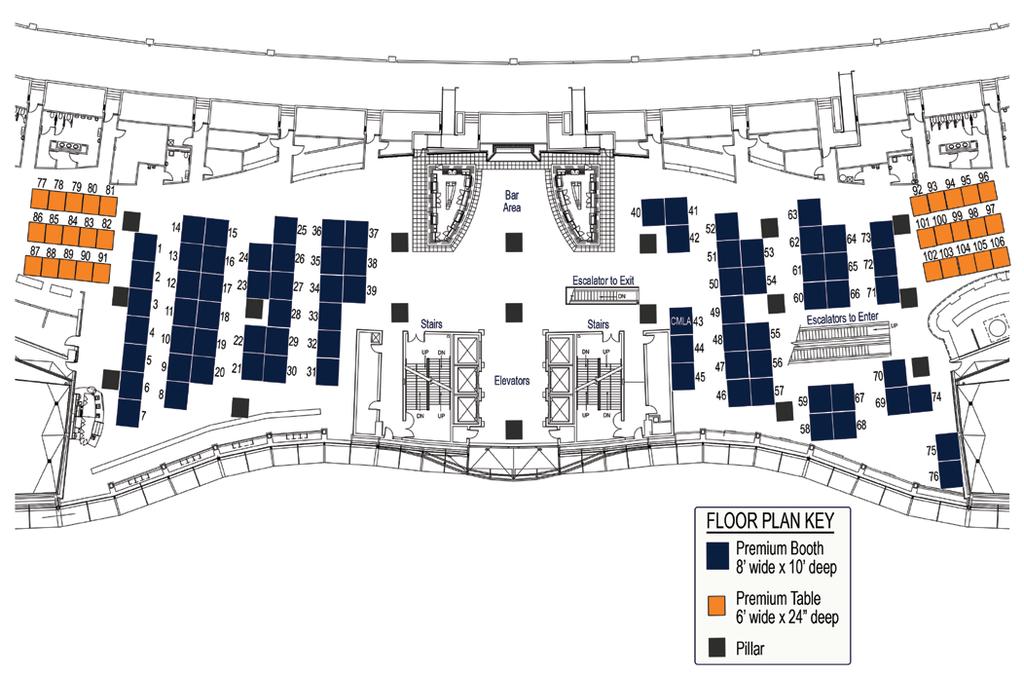 Exhibitor Floor Plan Please note purchased spaces are not reflected on the floor plan.