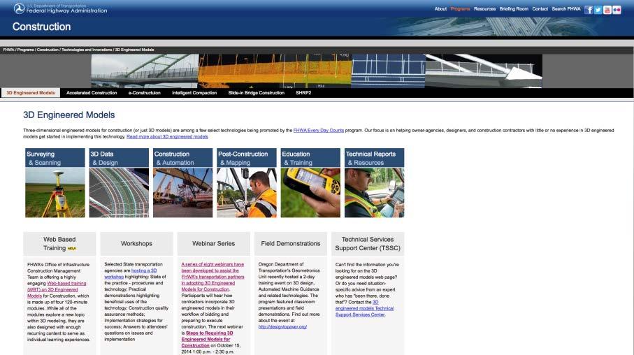 National FHWA Website Web page Specs, Standards, Details, Tech Briefs, Case