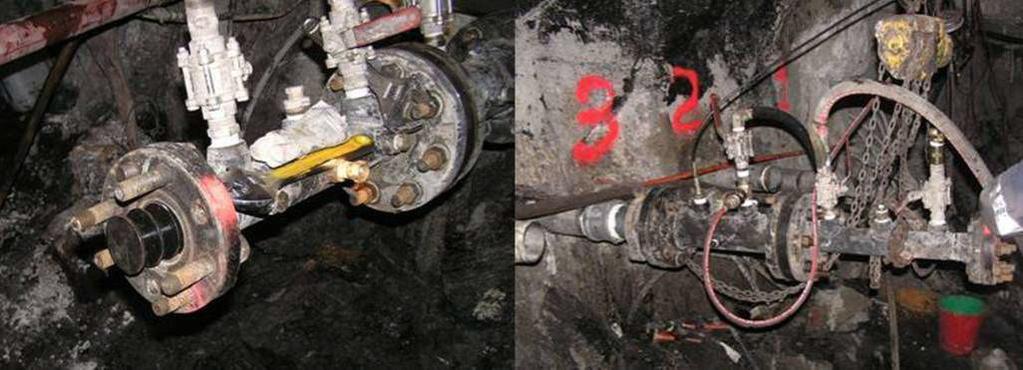 Hydraulic fracturing in underground coal mines 3 Figure 2: Displacement plug and cement head used during cementing.