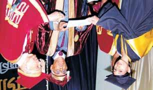 Dignitaries on the dias during the Convocation Award of Honorary Doctorate Degree ( h.c. ) to Prof. Gurdev S. Khush by H.E. the Governor of M.P. evaluated for awards by a committee of experts.